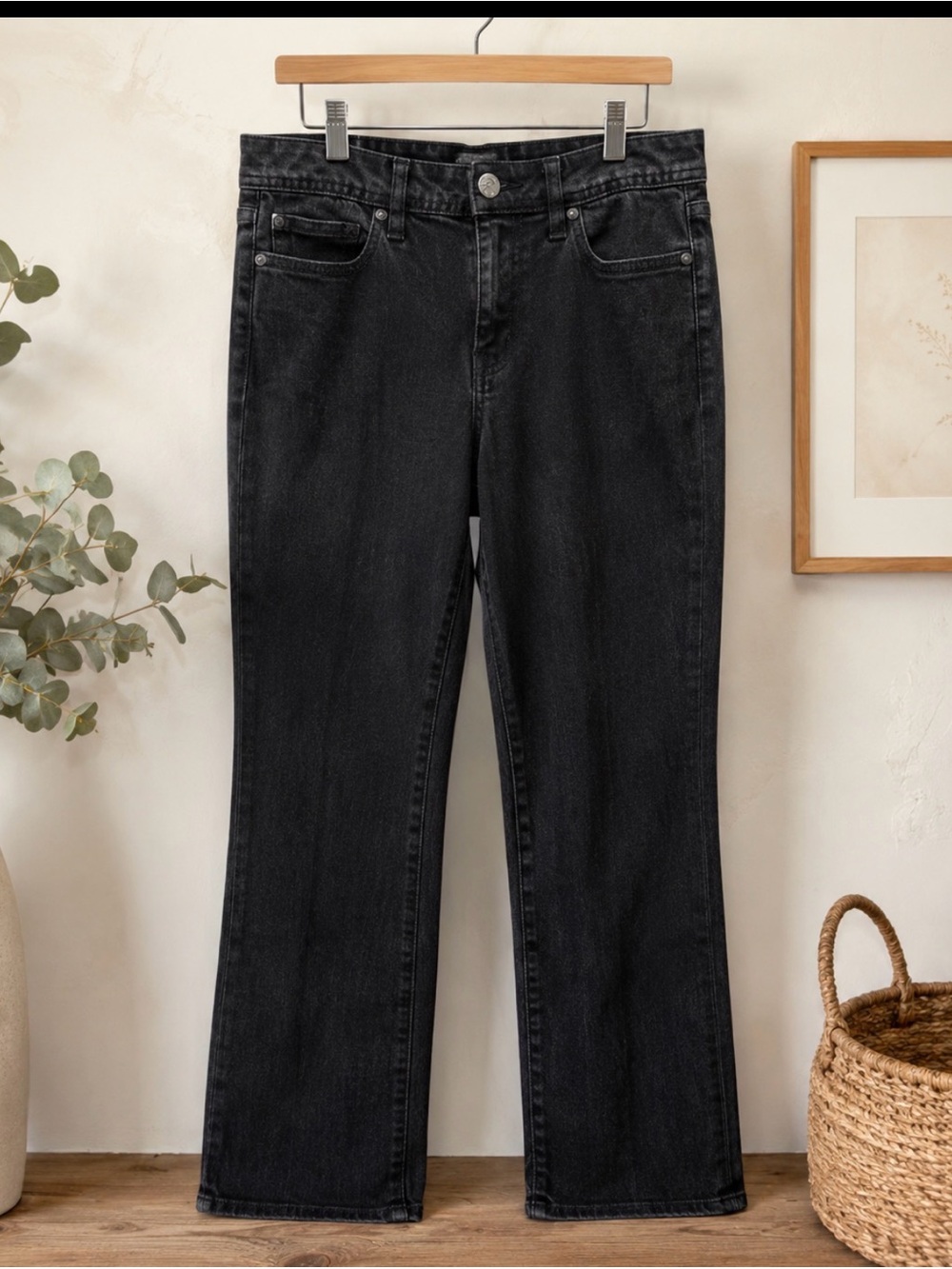 Tory Burch Black Boot Cut Jeans Full Length waist 27